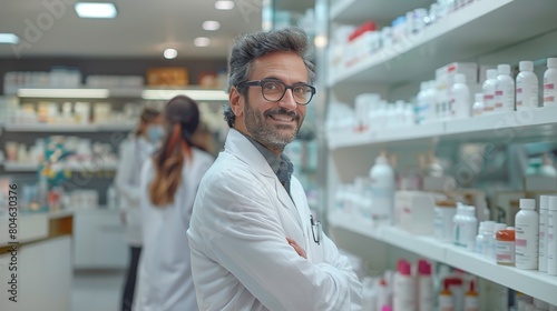 A pharmacist in a pharmacy