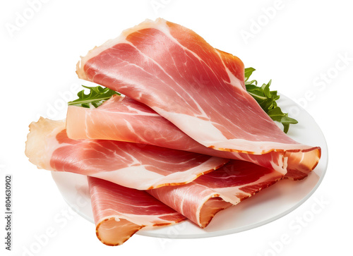 White Plate With Bacon Slices