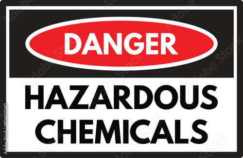 Danger hazardous chemicals symbol isolated on white background . Hazard chemical with danger in red . Vector 