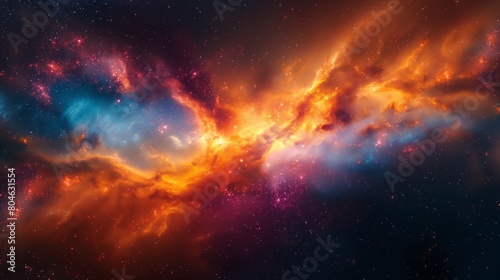 Bright Nebula in Outer Space With Vibrant Colors