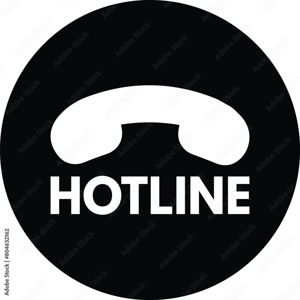 Hotline button icon with text isolated on white background . 24 hours service phone icon vector Hotline button icon with text isolated on white background . 24 hours service phone icon vector
