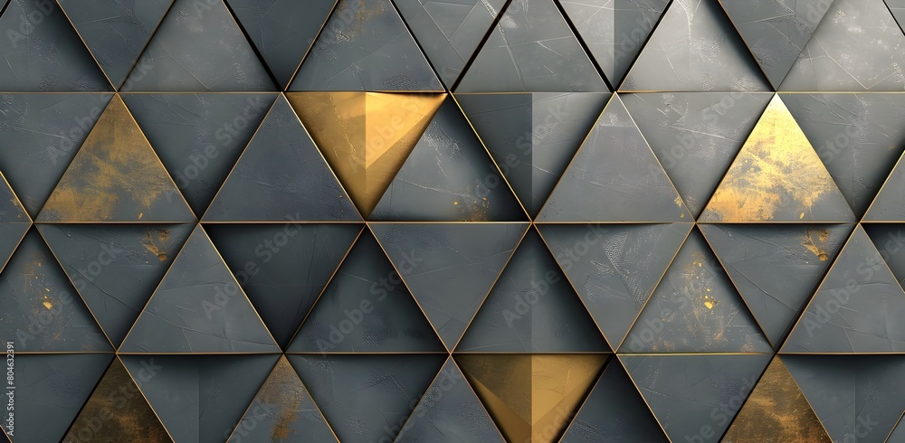 3d render of grey and gold abstract background with golden geometric pattern for design template, seamless wallpaper
3d render of grey and gold abstract background with golden geometric pattern for design template, seamless wallpaper