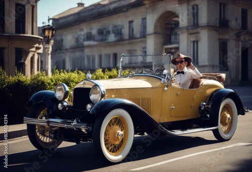 's beautiful roadster driving car woman drive ragtop cabrio open steer sports sitting young active brown fun communication smile smiling 20s merry attractive success happy move' © akkash jpg