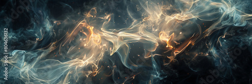 Smokey abstract background, featuring glowing edges
