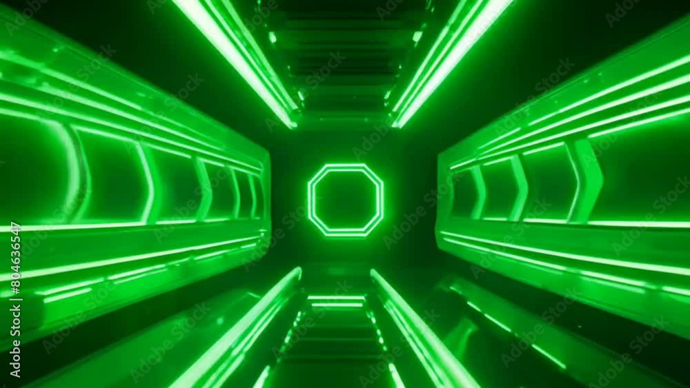Flight in abstract sci-fi tunnel 3d render. Futuristic VJ motion ...
