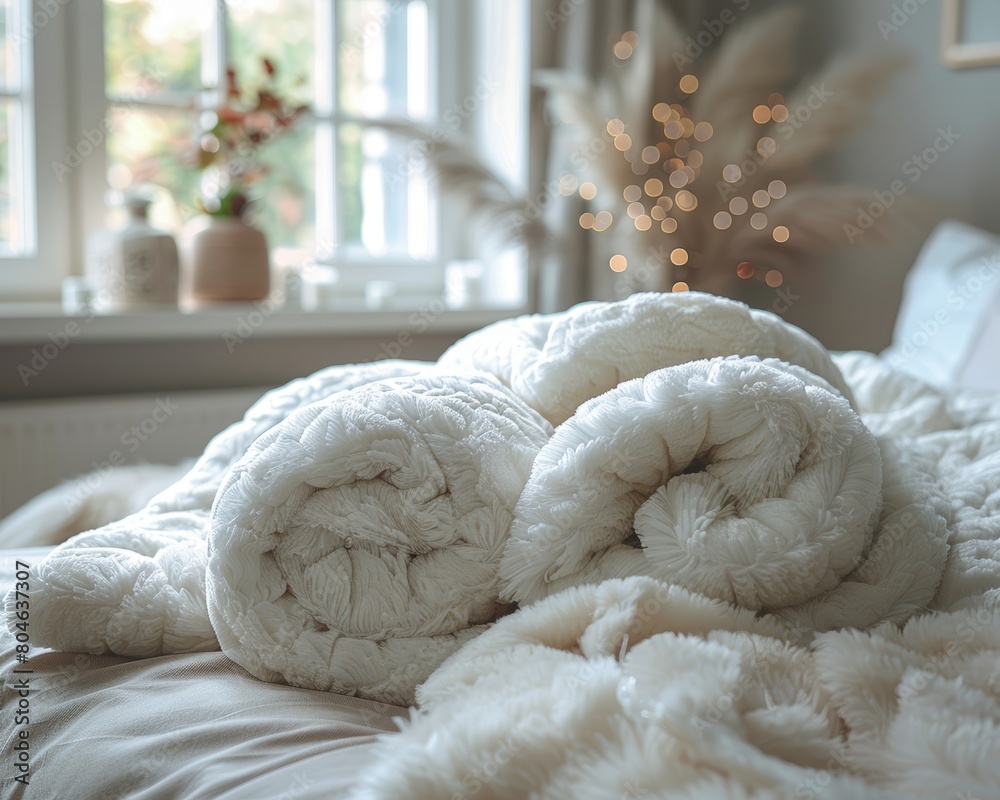 Cozy Morning Awakening under a Plush Duvet Generative AI Cozy Morning Awakening under a Plush Duvet Generative AI