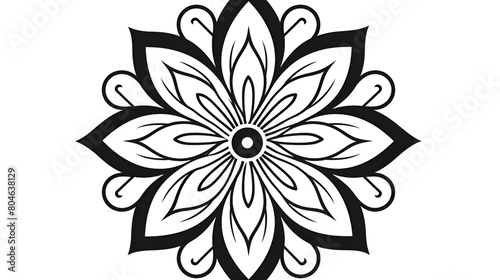 black and white flower isolated