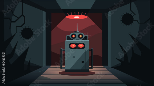 In a dark corner of the room sits the Anxiety Amplification Machine its ominous presence filling every corner with a sense of foreboding and dread..