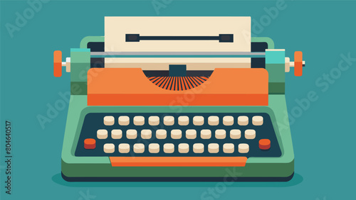 A retro typewriter its keys still functional serves as a reminder of simpler times in the midst of a sea of modern technology.. Vector illustration