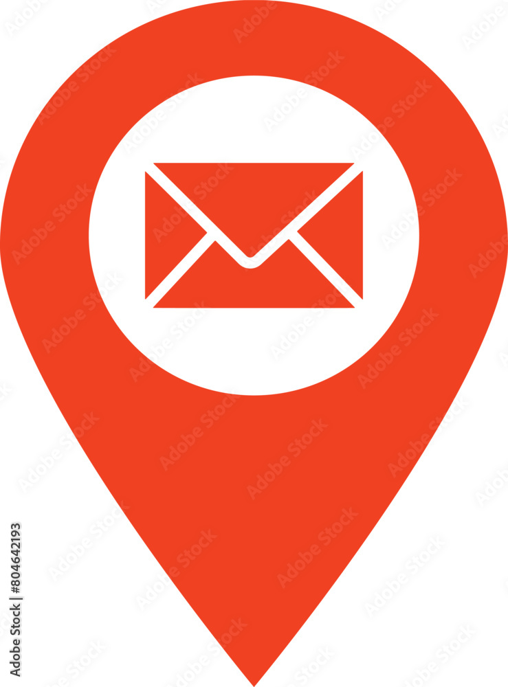 Map pointer with mail icon . Envelope with location pin icon . Post office pin icon vector Map pointer with mail icon . Envelope with location pin icon . Post office pin icon vector