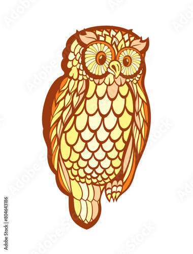 Owl vector for logo or icon,clip art. Abstract style Illustration