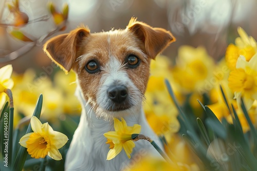 A Field of Vibrant Daffodils Welcoming the Spring Season.
