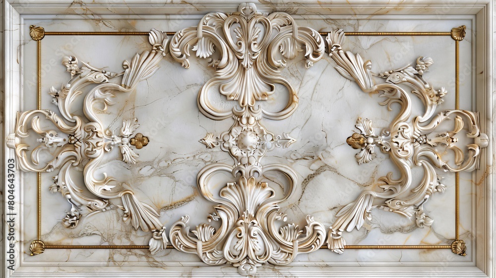 Baroque, barocco ornate marble ceiling non linear reformation design. elaborate ceiling with intricate accents depicting classic elegance and architectural beauty