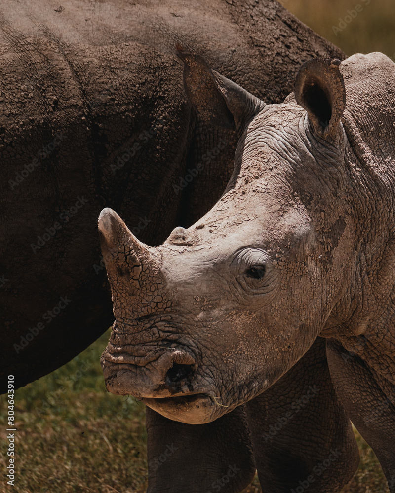 Fototapeta premium Southern white rhino in natural habitat, Ol Pejeta Conservancy