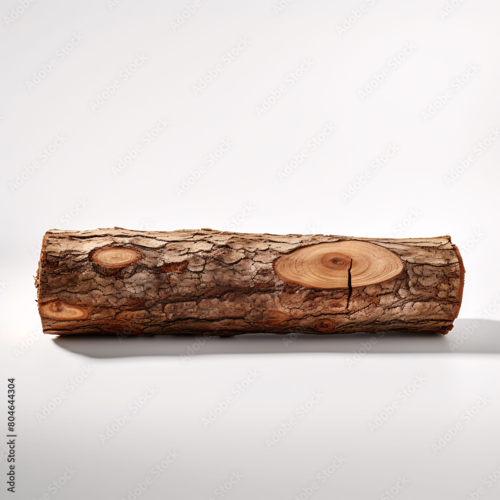 Fototapeta premium oak stump, log fire wood isolated on white background with clipping path