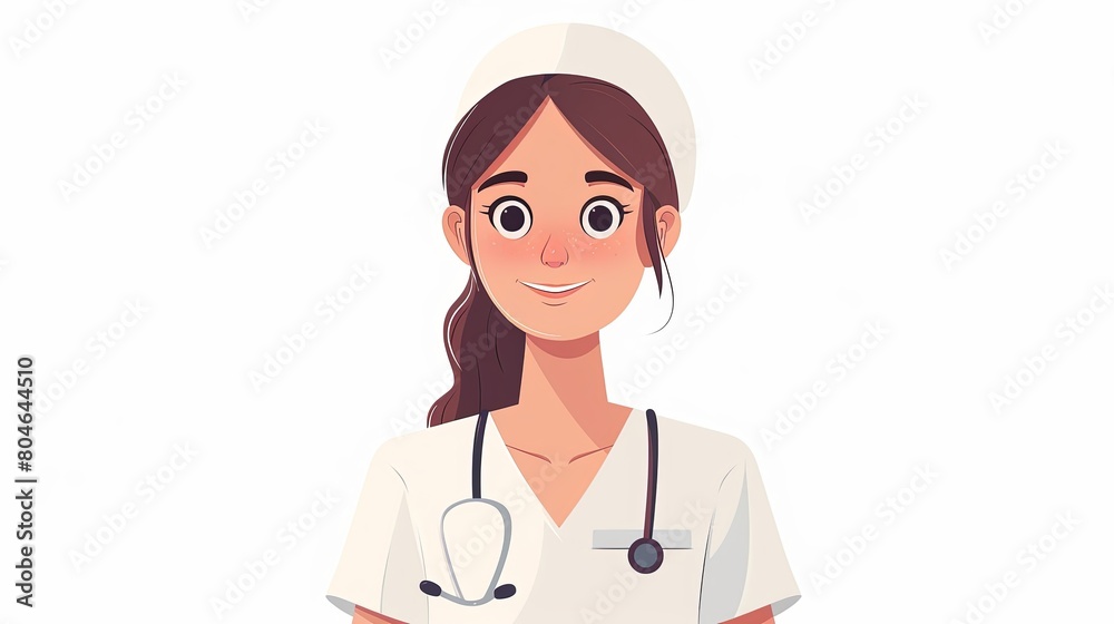 2d flat illustration design of medical nurse in uniform isolated 2d flat illustration design of medical nurse in uniform isolated