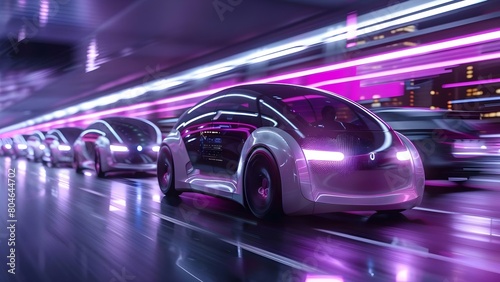 Futuristic carsharing services with UHD digital platforms and smart payment systems. Concept Carsharing Technology, UHD Digital Platforms, Smart Payment Systems, Futuristic Transportation photo
