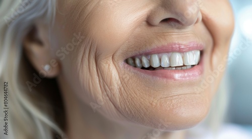 Close-up of smiling senior woman's face