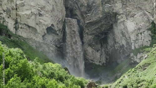 beautiful landscape with sultan waterfall in kabardino balkaria caucasian mountains SBV 348853823 4K  photo
