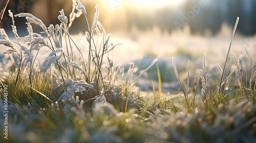 Frozen enchantment-last year's grass, kissed by frost, captures the magic of winter.