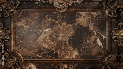 Baroque, barocco ornate marble ceiling non linear reformation design. elaborate ceiling with intricate accents depicting classic elegance and architectural beauty photo
