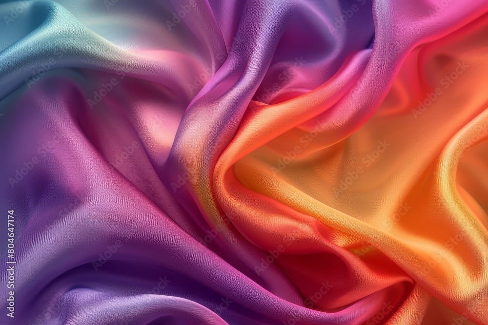 Obraz premium Sunset Symphony on Silk. A Vivid Display of Warm and Cool Hues Embracing.