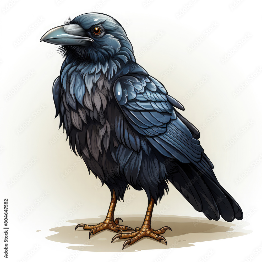 Fototapeta premium Watercolor Crow vector, clipart Illustration, Generative Ai