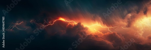 A striking image showcasing lightning bolt silhouettes set against a moody gradient backdrop. The dramatic chiaroscuro lighting adds depth, while the pulsing electricity effect brings energy to this