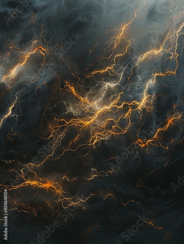 This high-definition electrical discharge wallpaper showcases intricate branching lightning bolt patterns, casting moody shadows and emitting glowing light trails. The evocative atmospheric photo