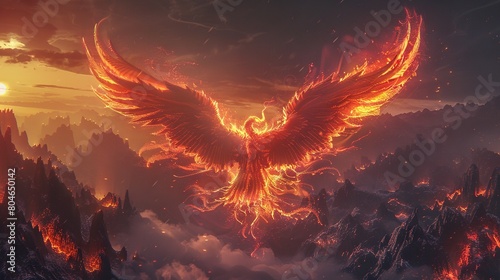 Fantasy art phoenix design