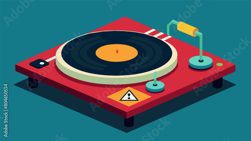 Avoid placing your turntable near sources of vibration such as speakers or electronic devices to prevent unwanted distortion. Vector illustration