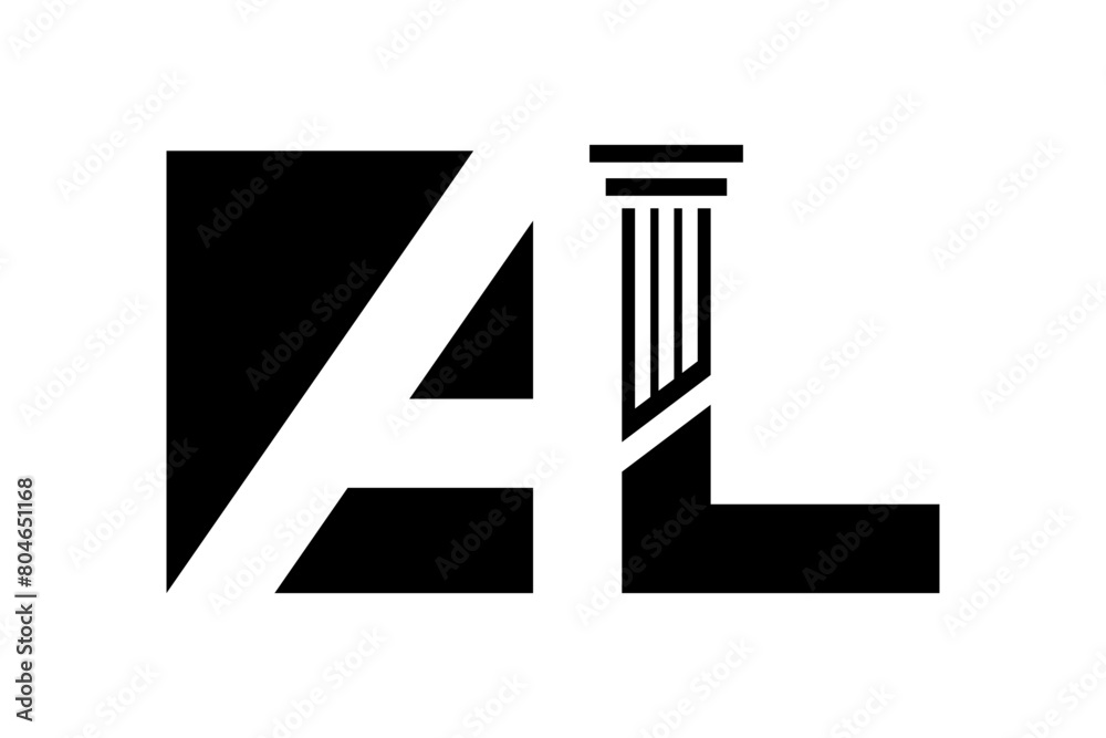 Fototapeta premium AL initial monogram logo for lawfirm, Law logo with creative element concept Premium Vector