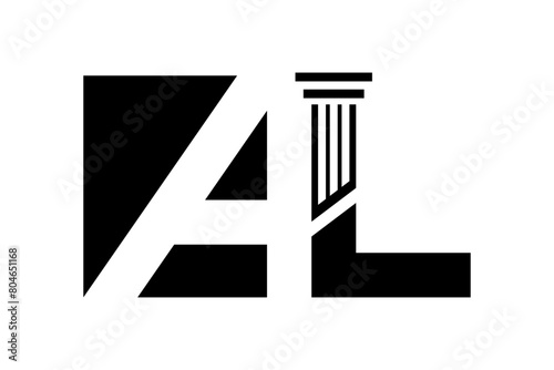 AL initial monogram logo for lawfirm, Law logo  with creative element concept Premium Vector