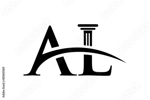 AL initial monogram logo for lawfirm, Law logo  with creative element concept Premium Vector