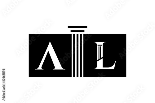 AL initial monogram logo for lawfirm, Law logo  with creative element concept Premium Vector