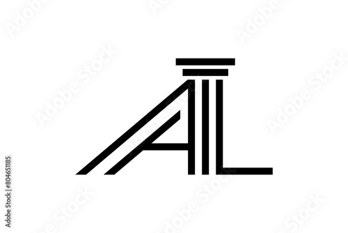 AL initial monogram logo for lawfirm, Law logo  with creative element concept Premium Vector