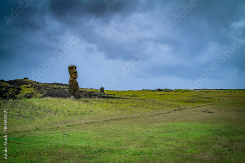 moais in Tahai, Rapa Nui, Easter Island photo