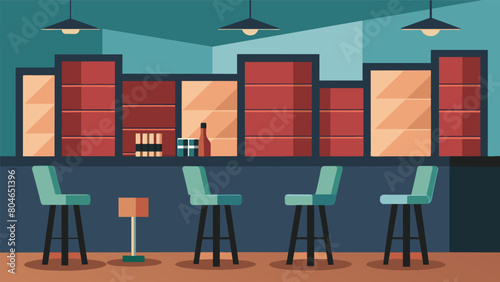 The walls are adorned with soundproofing panels ensuring that the highquality sound remains within the bar and does not disturb the neighbors. Vector illustration