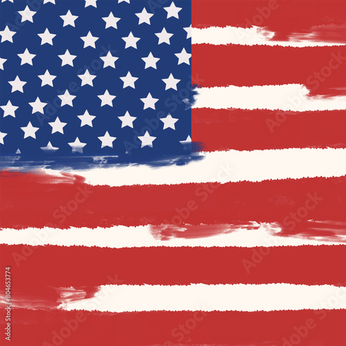 a flag with stars and stripes usa flag design vector with distressed effect