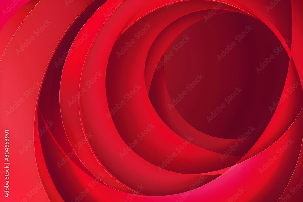 Red background with a red gradient, a simple spiral wave design shape, in the style of a vector illustration, a flat composition with an abstract art style, a highend texture with a minimalist color s