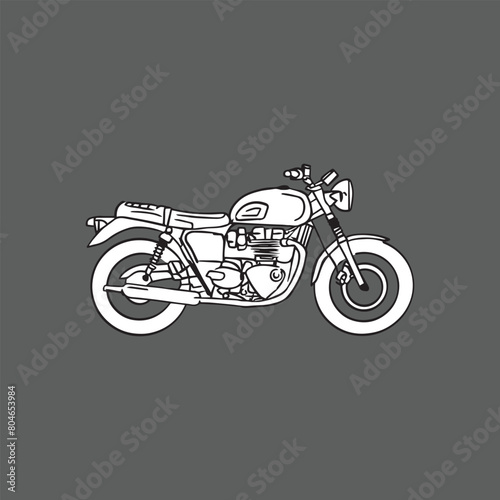 classic motorcycle hand drawing vintage style vector design