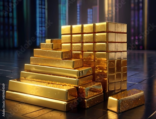 黄金と金の延べ棒と資産価値