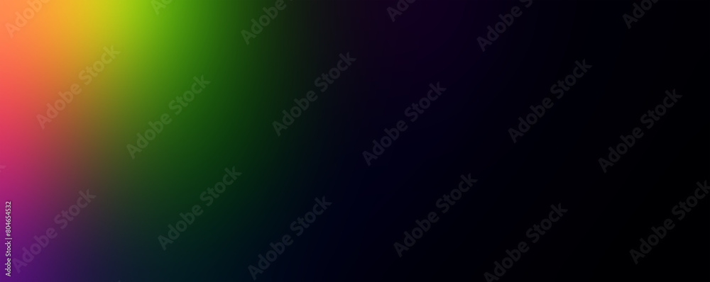 Dark abstract colorful spectrum gradient background banner