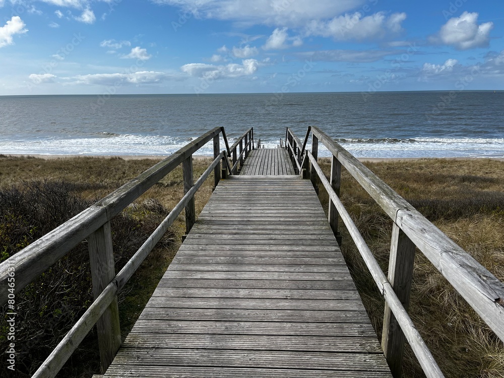Sylt: wooden bridge over the sea Sylt: wooden bridge over the sea