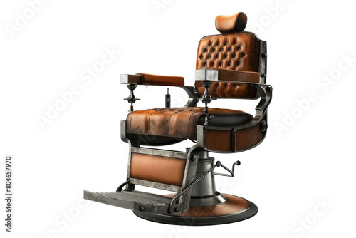 Barbershop rotating armchair isolated on transparent background.