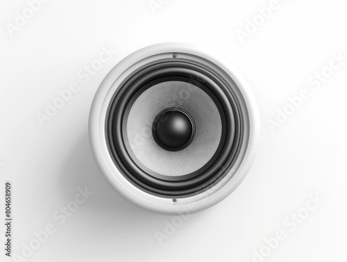 White Isolated Tweeter Speaker. High Fidelity Audio Component for High Frequency Sound