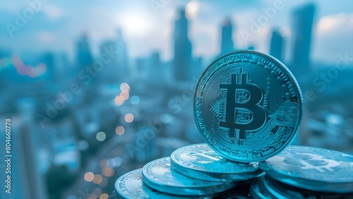 Bitcoin's Dominance Continues to Soar in the City's Crypto Realm as Optimism Grows. Concept Bitcoin Dominance, Crypto Realm, City's Optimism, Soaring Trends