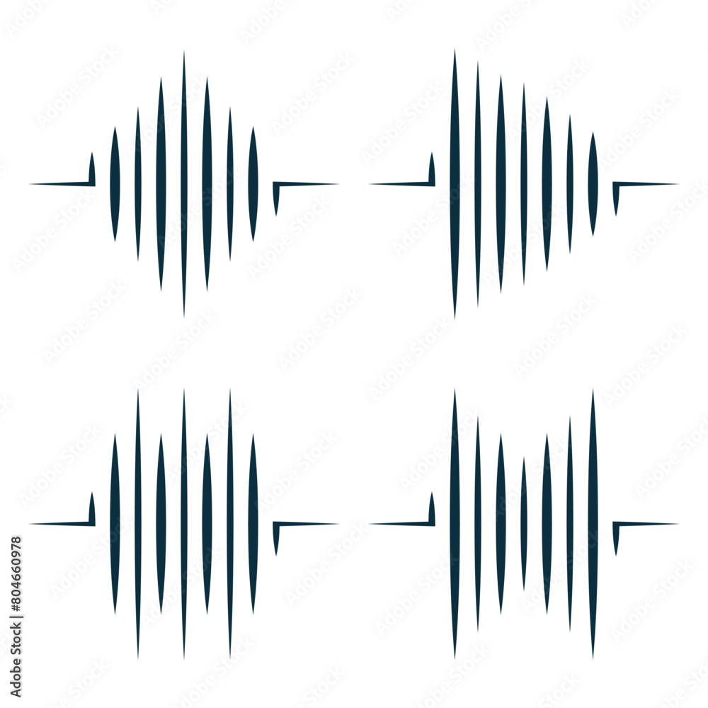 vector sound wave logo premium template bundle