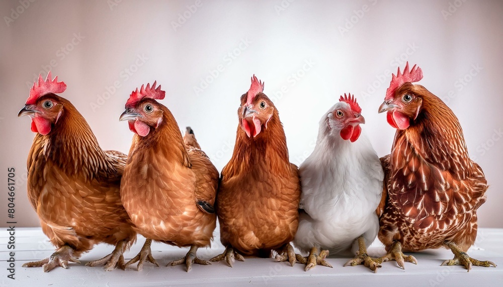 Naklejka premium rooster and hens