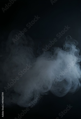 Fog and mist effect on black background. Smoke texture. Generative AI.